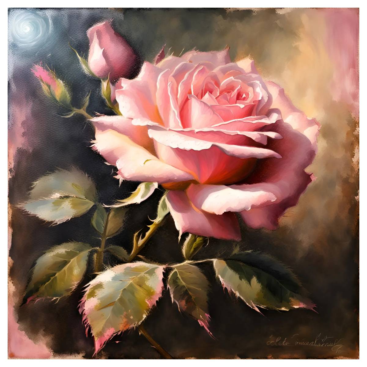 Embroidery Rose Stitch - 핑크 로즈 30X30CM/11.8인치 크로스 스티치 키트