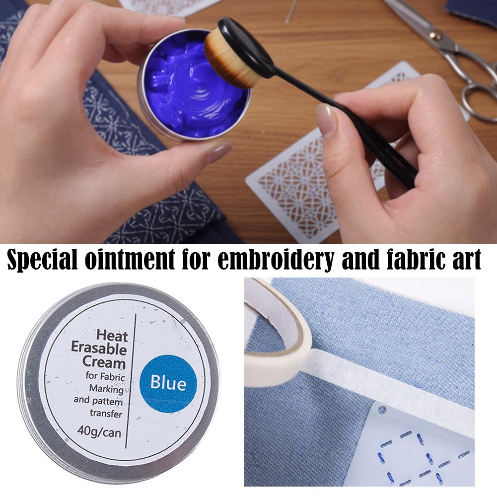 Embroidery Artwork - 열 지워지는 원단 마킹 크림 자수