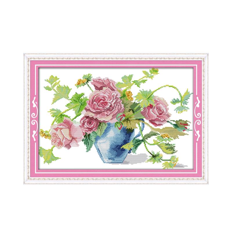 Embroidery Rose Stitch - 꽃 장미 크로스 스티치 키트 꽃