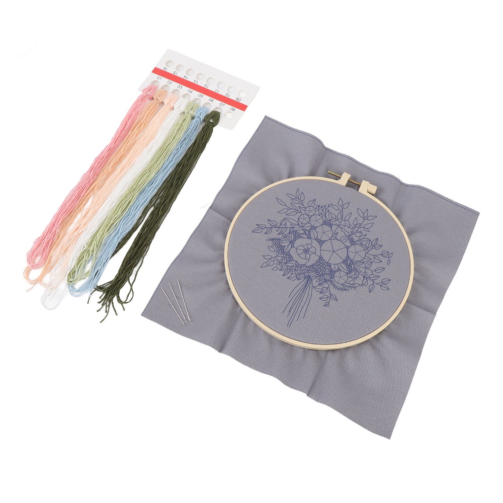 Embroidery Design Patterns Flowers - 프린트 패턴 자수 스타터 키트 3D