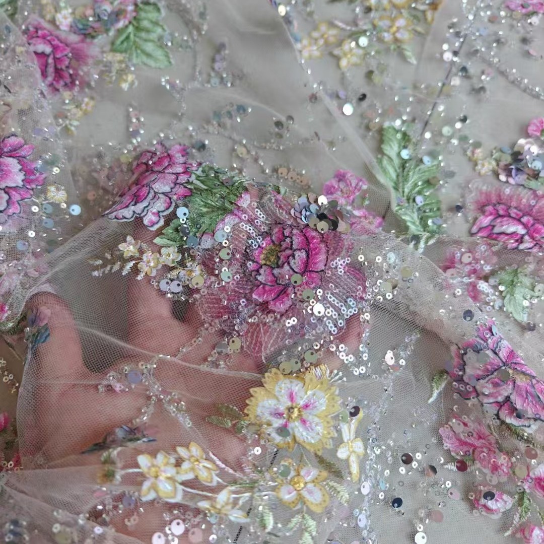 Embroidery Needle Pen - 1M 120Cm 와이드 럭셔리 비즈 레이스