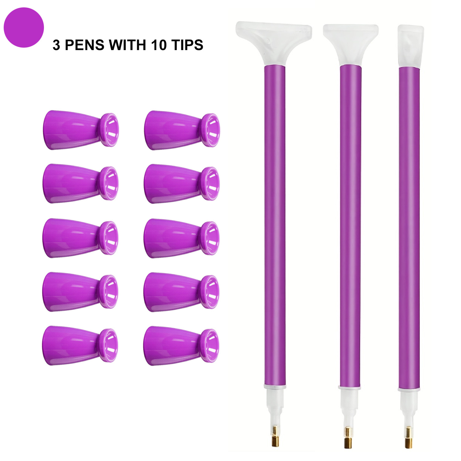 Embroidery Needle Pen - 10개 실리콘 팁 & 3개 펜
