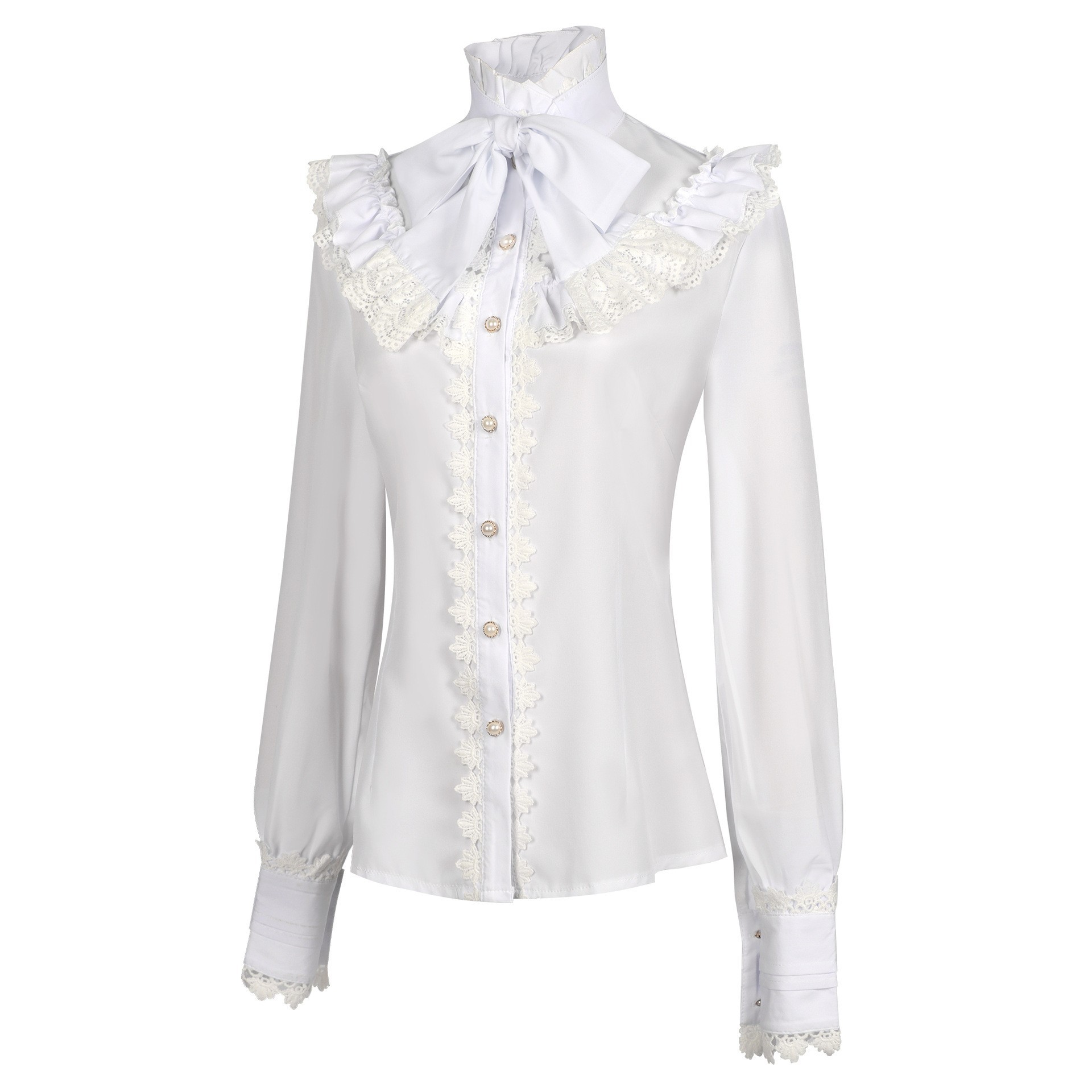 Embroidery Blouse - 신상 여성용 빅토리아풍 고딕 셔츠, 빈티지