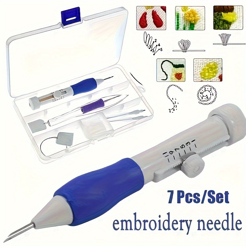 Embroidery Needle Pen - 7피스 자수 펀치 니들 바느질 도구