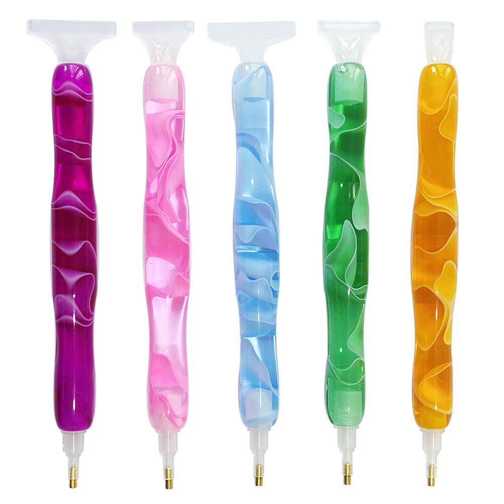 Embroidery Needle Pen - 컬러 레진 다이아몬드 페인팅 펜 (5개