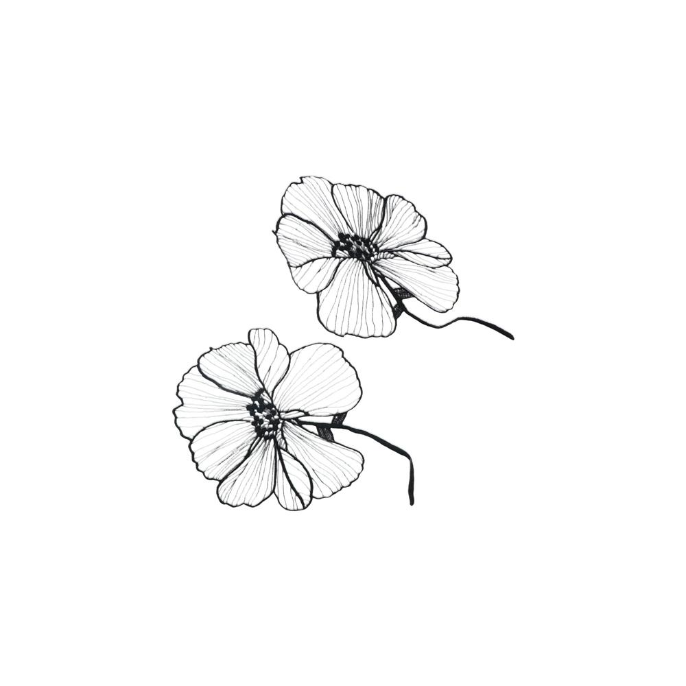Embroidery On Black Shirt - 의류 자수 패치 자수 꽃 아플리케