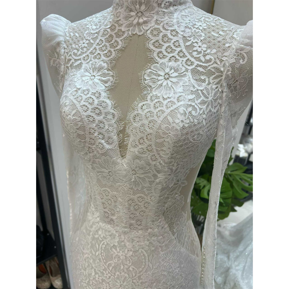 여성용 긴팔 터틀넥 웨딩드레스 2026 자수 머메이드  - Embroidery Organza 리뷰 및 가격