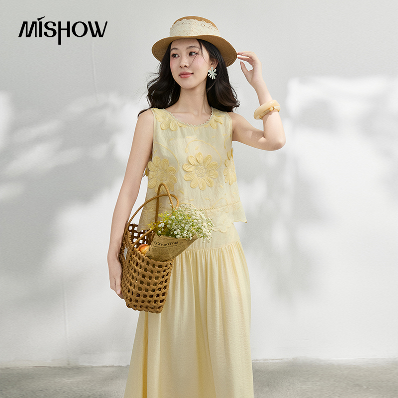 MISHOW 프랑스 꽃 자수 블라우스 솔리드 스커트 세 - Embroidery Blouse 리뷰 및 가격