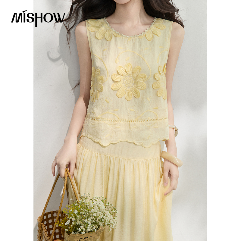 MISHOW 프랑스 꽃 자수 블라우스 솔리드 스커트 세 - Embroidery Blouse 리뷰 및 가격