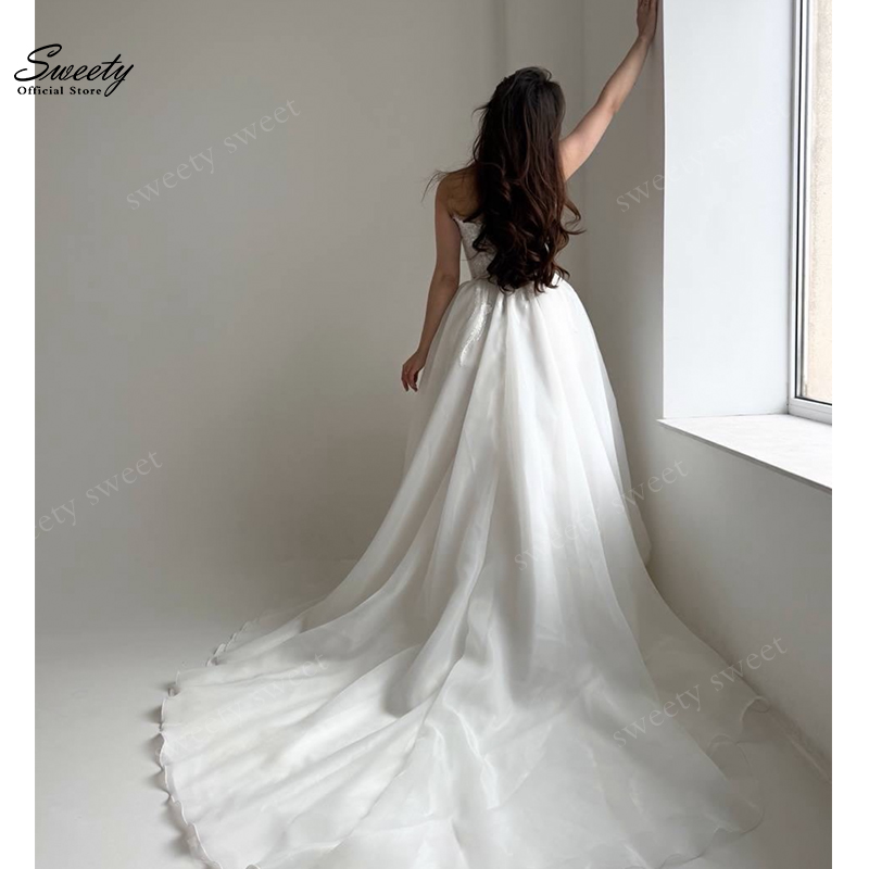 고품질 레이스 웨딩드레스 오간자 자수 A라인 볼 가운  - Embroidery Organza 리뷰 및 가격