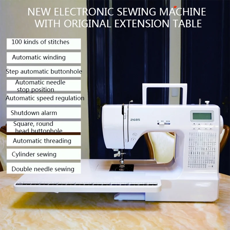 1PC 가정용 전기 LCD 디스플레이 재봉틀 220V/ - Embroidery Chain Stitch 리뷰 및 가격