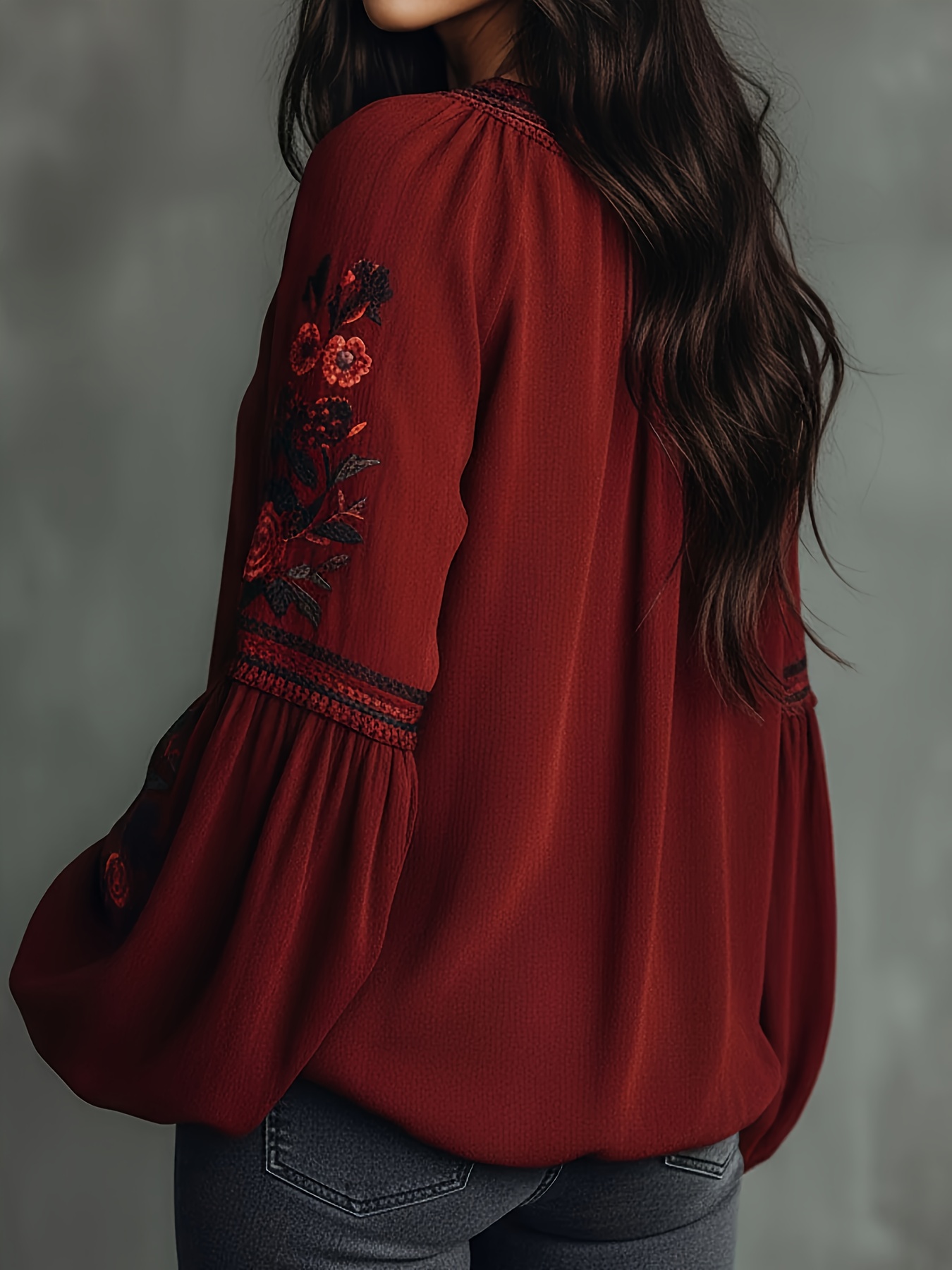 여성용 봄 블라우스 레트로 자수 꽃 랜턴 슬리브 셔츠  - Embroidery Blouse 리뷰 및 가격