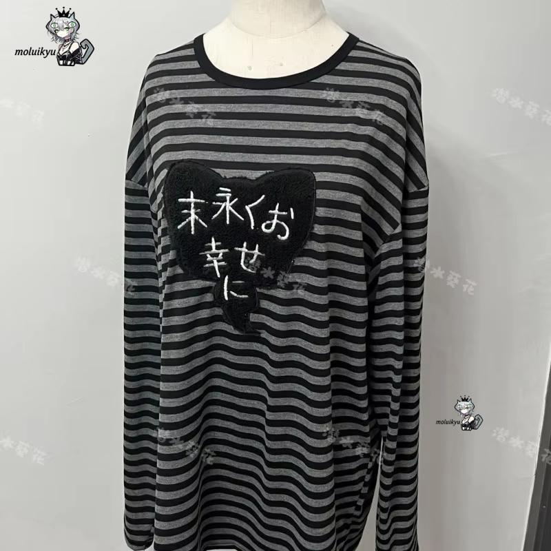 Y2K 아메리칸 펑크 빈티지 O 넥 긴팔 셔츠 올 매치 - Embroidery Blouse 리뷰 및 가격