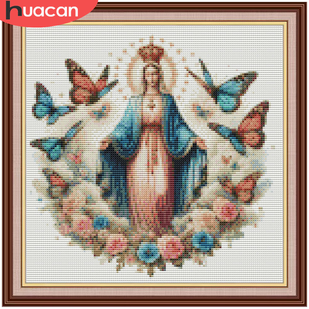 HUACAN 자수 키트 성모 마리아 종교 초상화 11C - Embroidery Rose Stitch 리뷰 및 가격