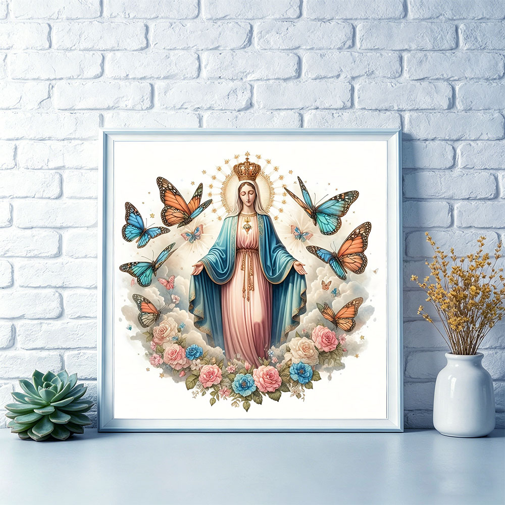 HUACAN 자수 키트 성모 마리아 종교 초상화 11C - Embroidery Rose Stitch 리뷰 및 가격