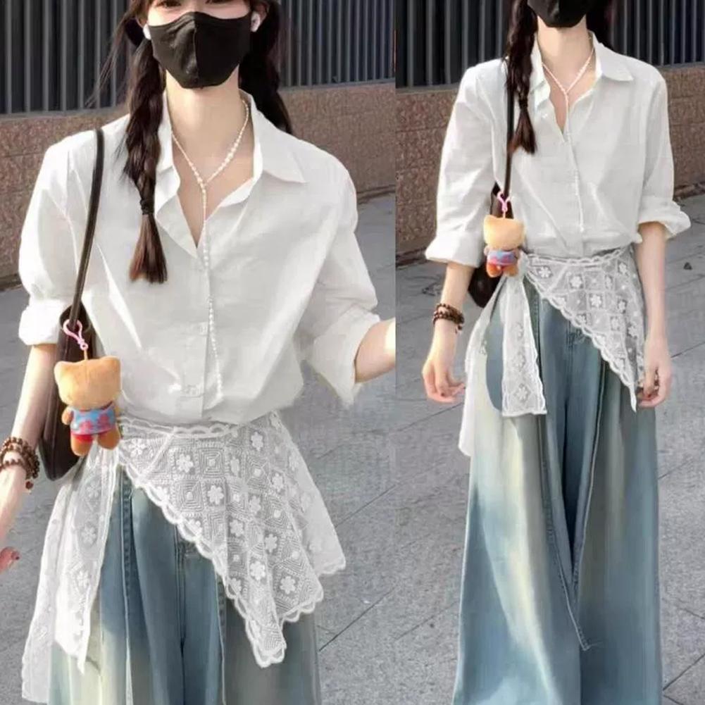 여성을위한 프랑스 레이스 숄 스카프 우아한 속이 빈 꽃 - Embroidery Blouse 리뷰 및 가격