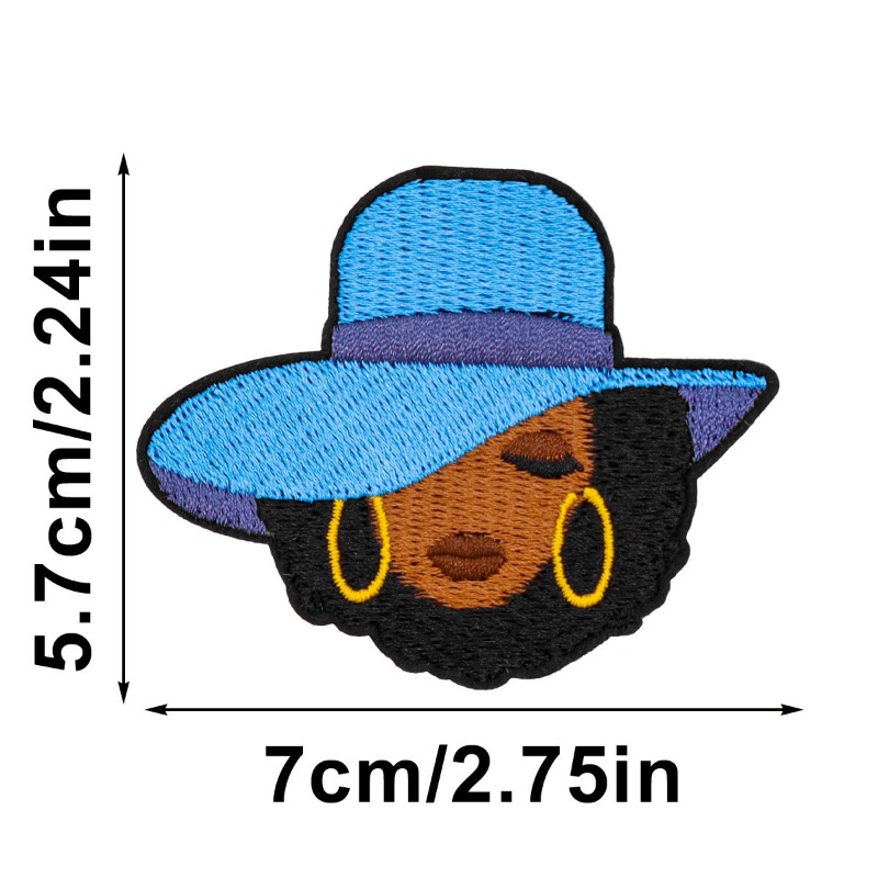 흑인 소녀 매직 멋진 얼굴 여자 만화 철제 바느질 자수 - Embroidery On Black Shirt 리뷰 및 가격