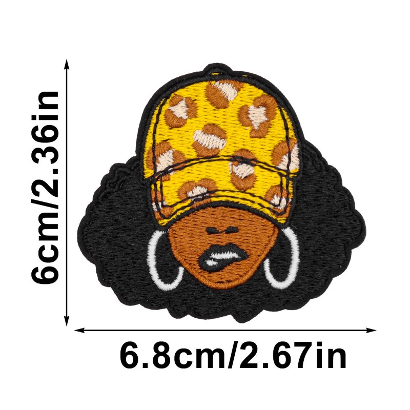 흑인 소녀 매직 멋진 얼굴 여자 만화 철제 바느질 자수 - Embroidery On Black Shirt 리뷰 및 가격