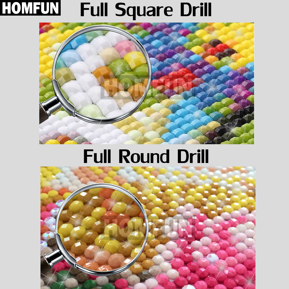 HOMFUN 5D 다이아몬드 자수 바느질 키트 