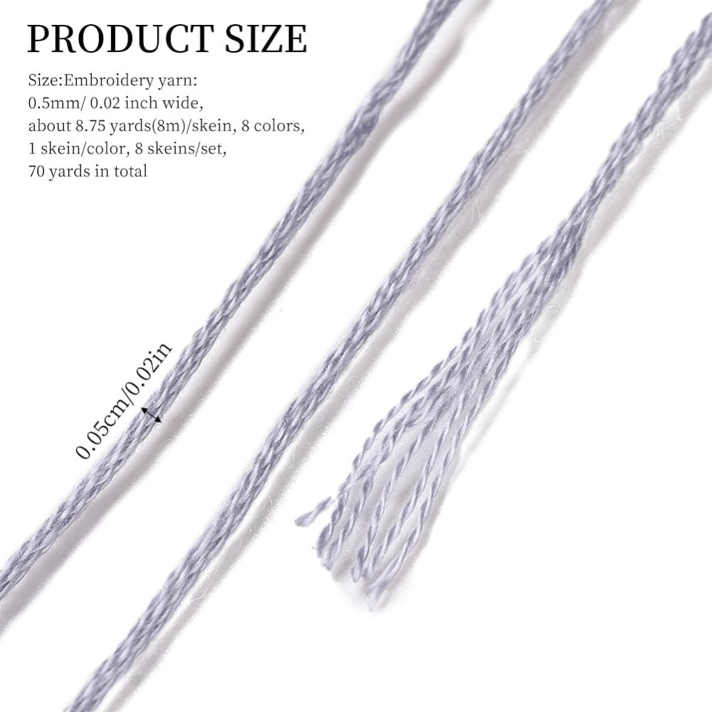 8 Skeins 70 야드 회색 우정 팔찌 문자열 자수 - Embroidery Yarn 리뷰 및 가격
