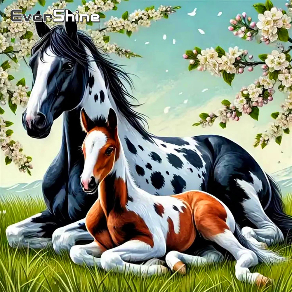 에버샤인 카운티드 크로스 스티치 말 동물 디자인 프린트 - Embroidery Design Patterns Flowers 리뷰 및 가격