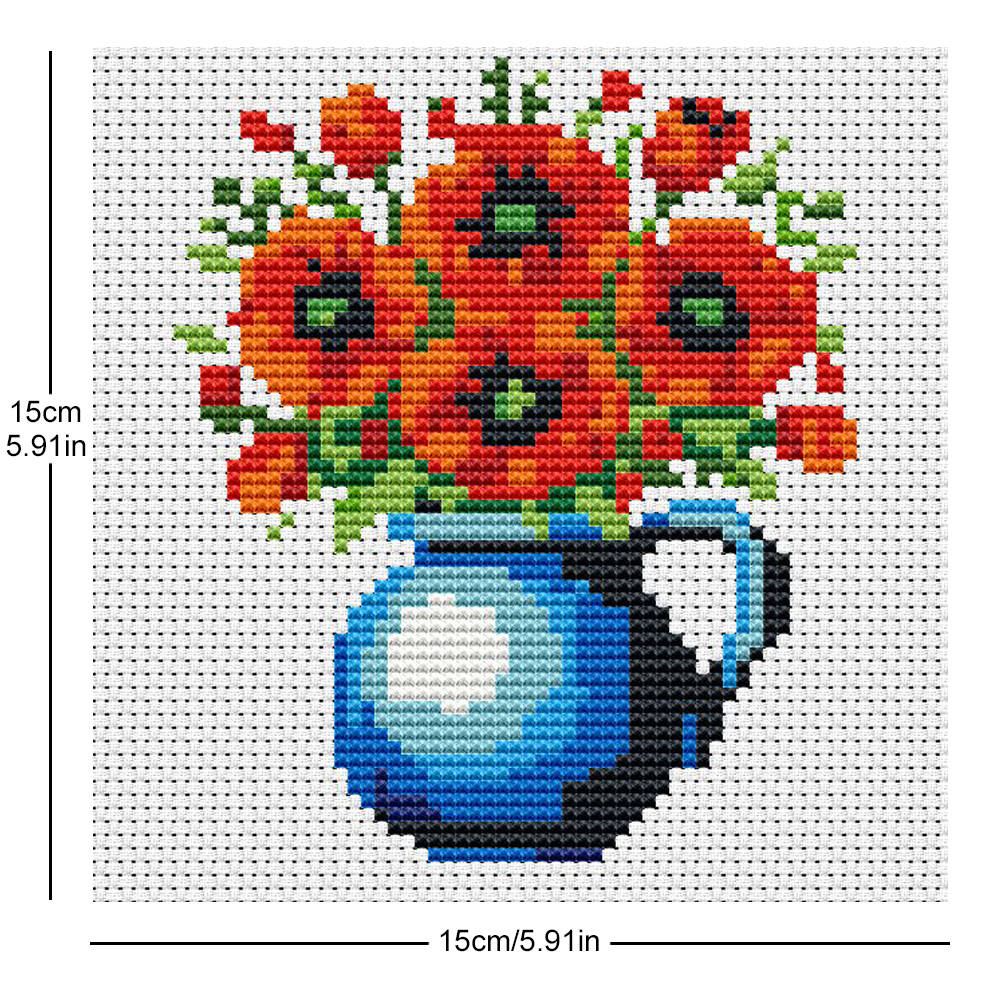 Evershine 8pcs 미니 꽃 크로스 스티치 꽃병 - Embroidery Design Patterns Flowers 리뷰 및 가격