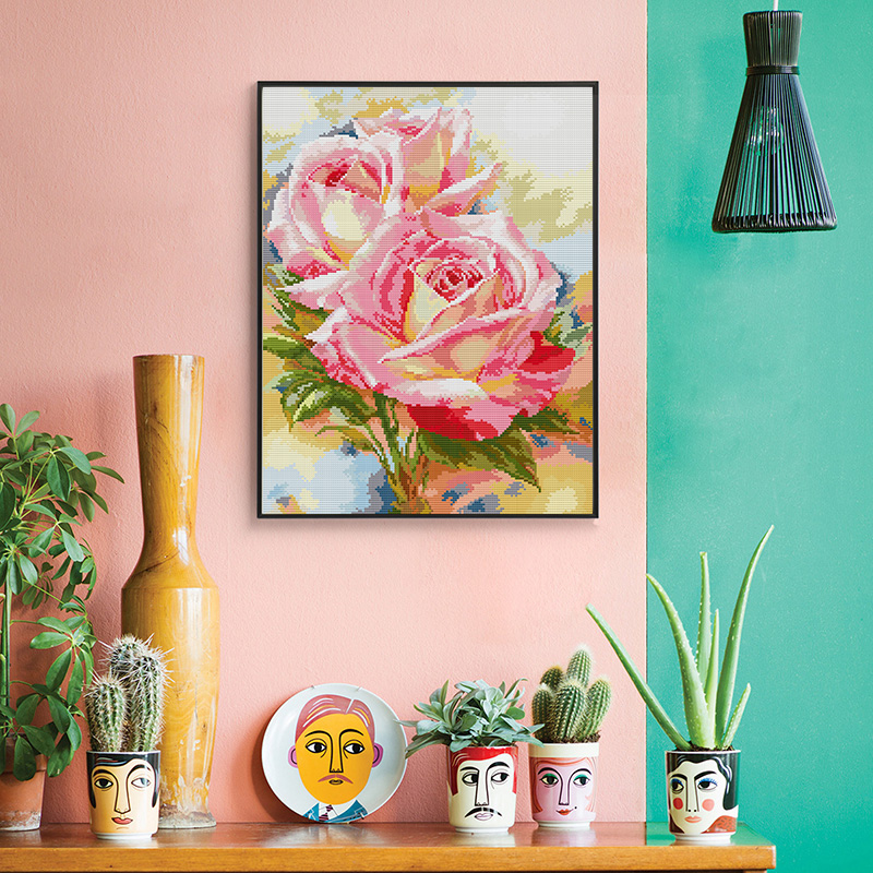 조이 선데이 크로스 스티치 키트 DIY 수제 핑크 장미 - Embroidery Rose Stitch 리뷰 및 가격