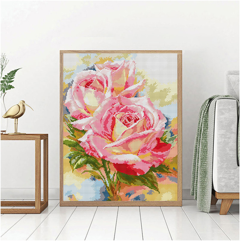 조이 선데이 크로스 스티치 키트 DIY 수제 핑크 장미 - Embroidery Rose Stitch 리뷰 및 가격