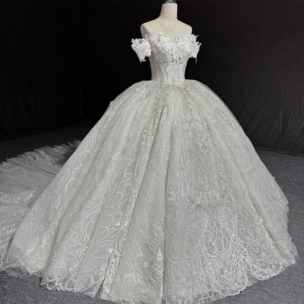 맞춤 제작 가능한 신부 드레스, 스윗하트 오프숄더 자수 - Embroidery Organza 리뷰 및 가격