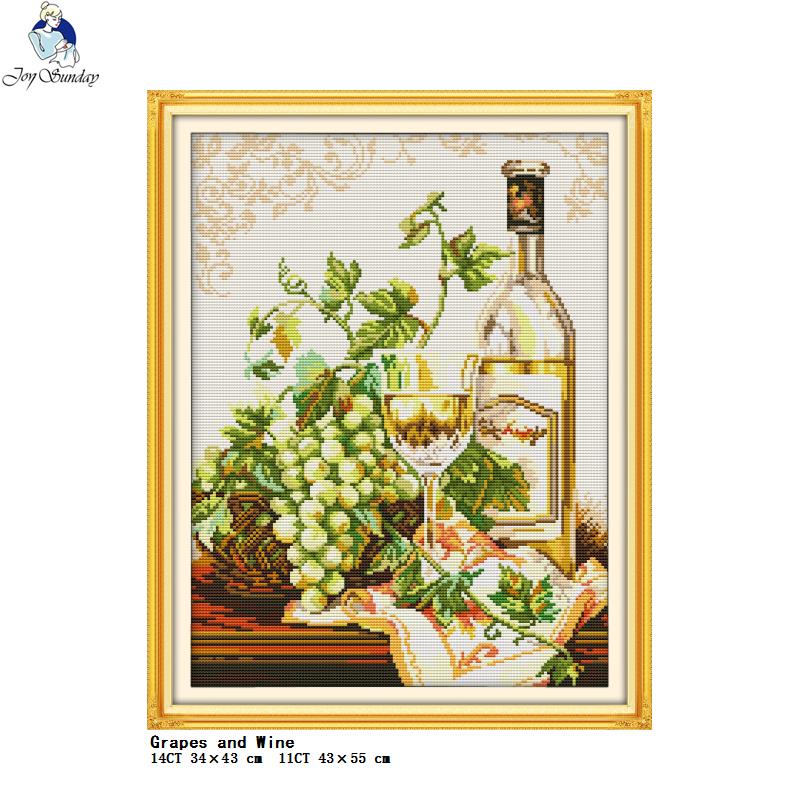 와인 및 병 컬렉션 인쇄 크로스 스티치 키트 14CT  - Embroidery Kitchen 리뷰 및 가격