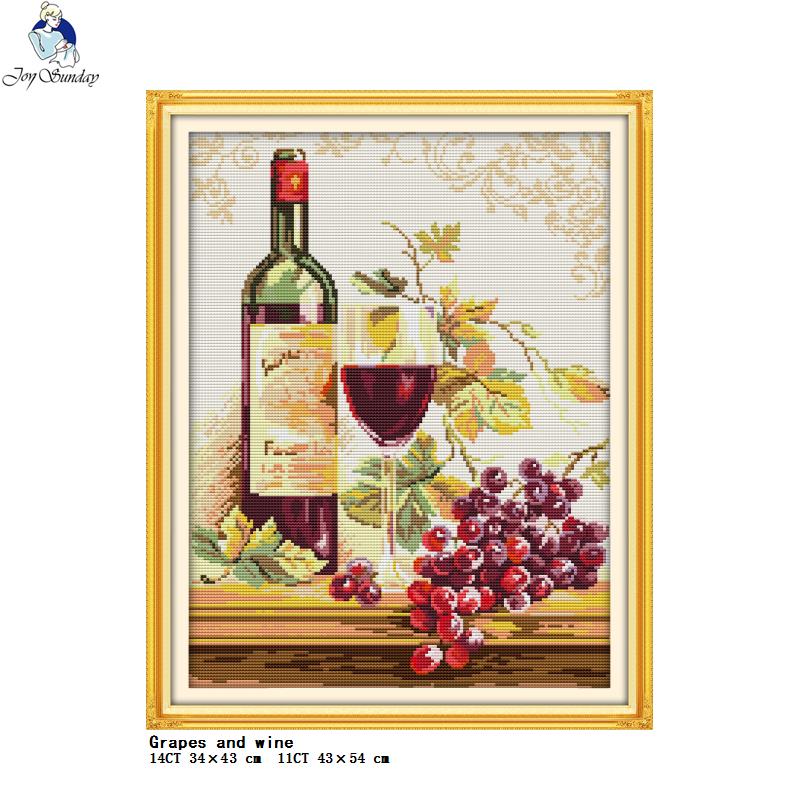 와인 및 병 컬렉션 인쇄 크로스 스티치 키트 14CT  - Embroidery Kitchen 리뷰 및 가격