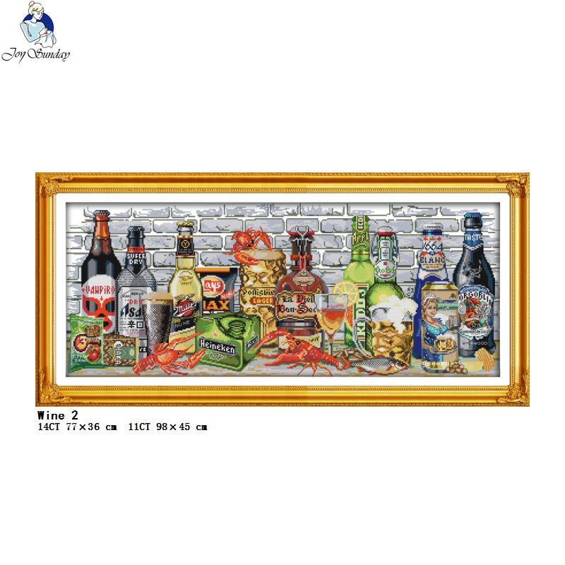 와인 및 병 컬렉션 인쇄 크로스 스티치 키트 14CT  - Embroidery Kitchen 리뷰 및 가격