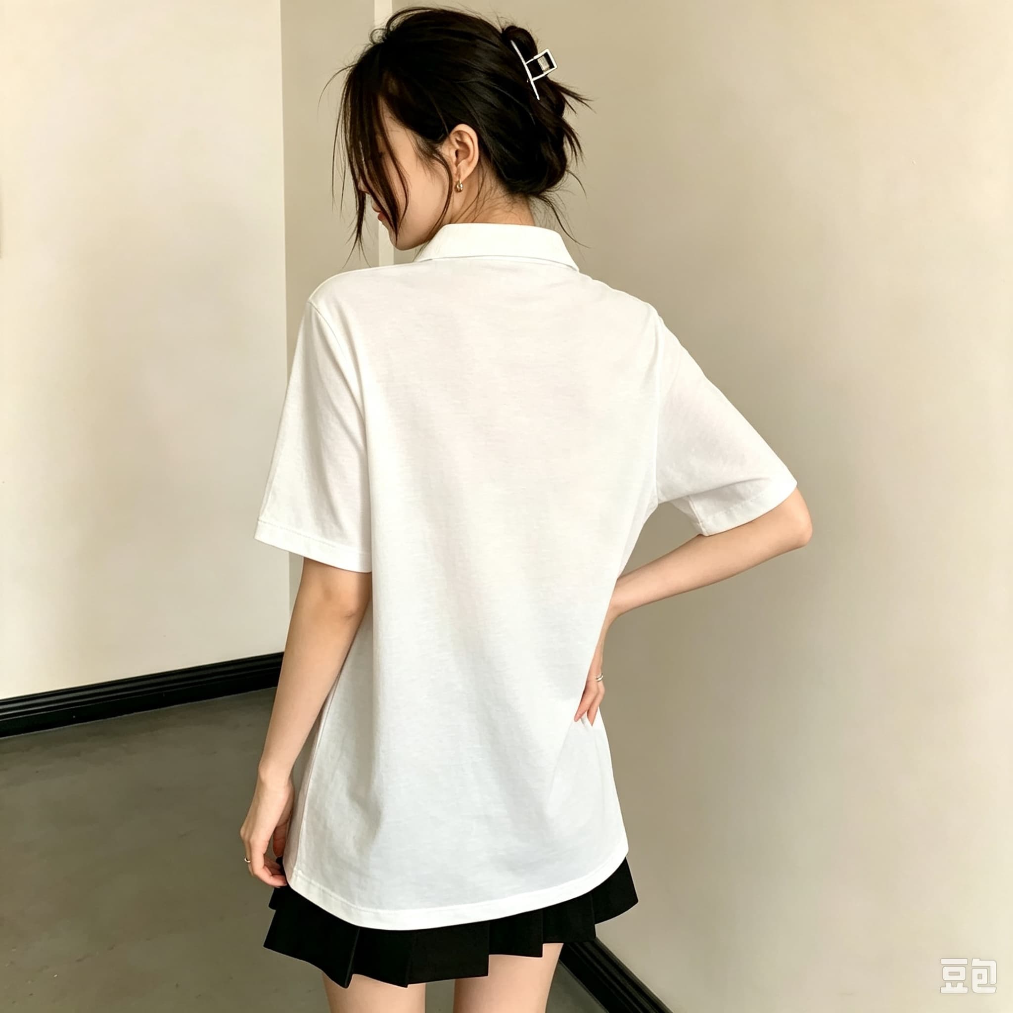 여성용 블랙 라펠 칼라 폴로 셔츠, 빨간 격자무늬 매트 - Embroidery On Black Shirt 리뷰 및 가격