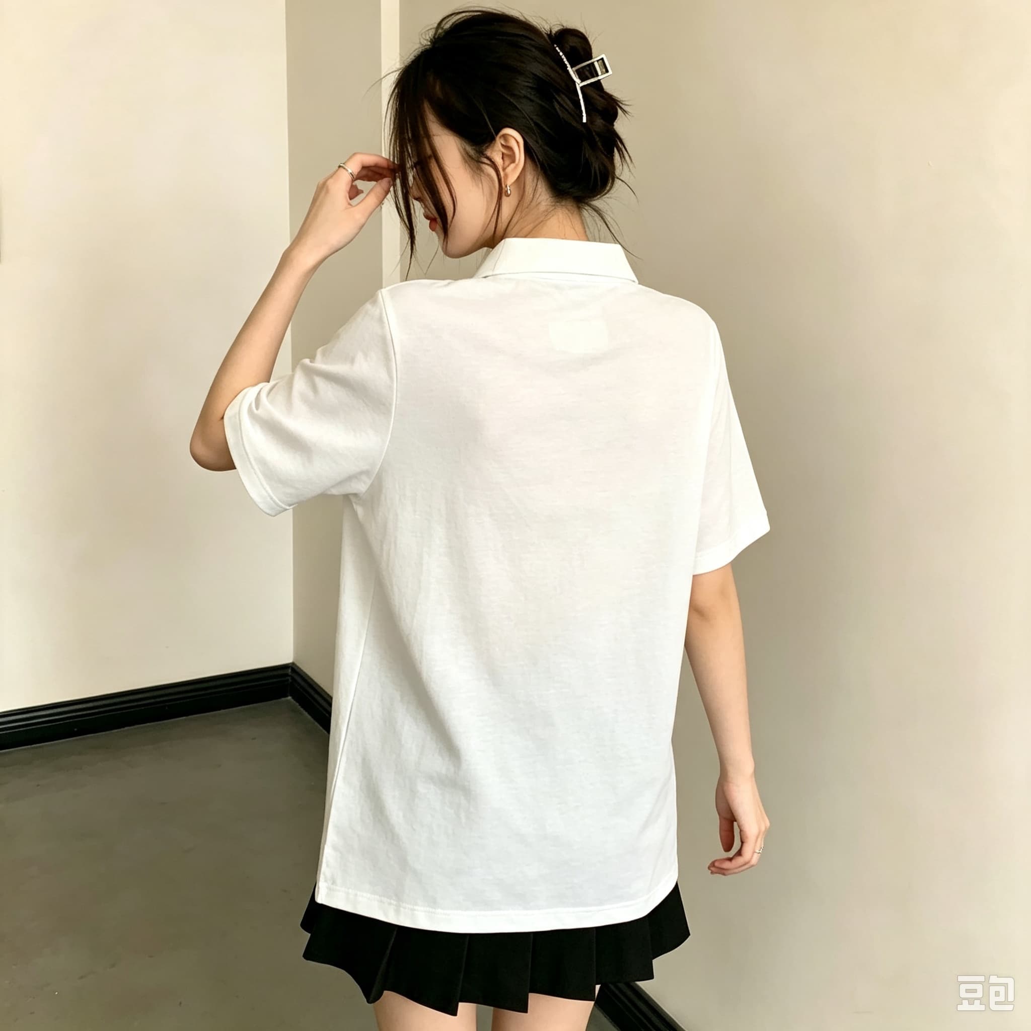 여성용 블랙 라펠 칼라 폴로 셔츠, 빨간 격자무늬 매트 - Embroidery On Black Shirt 리뷰 및 가격