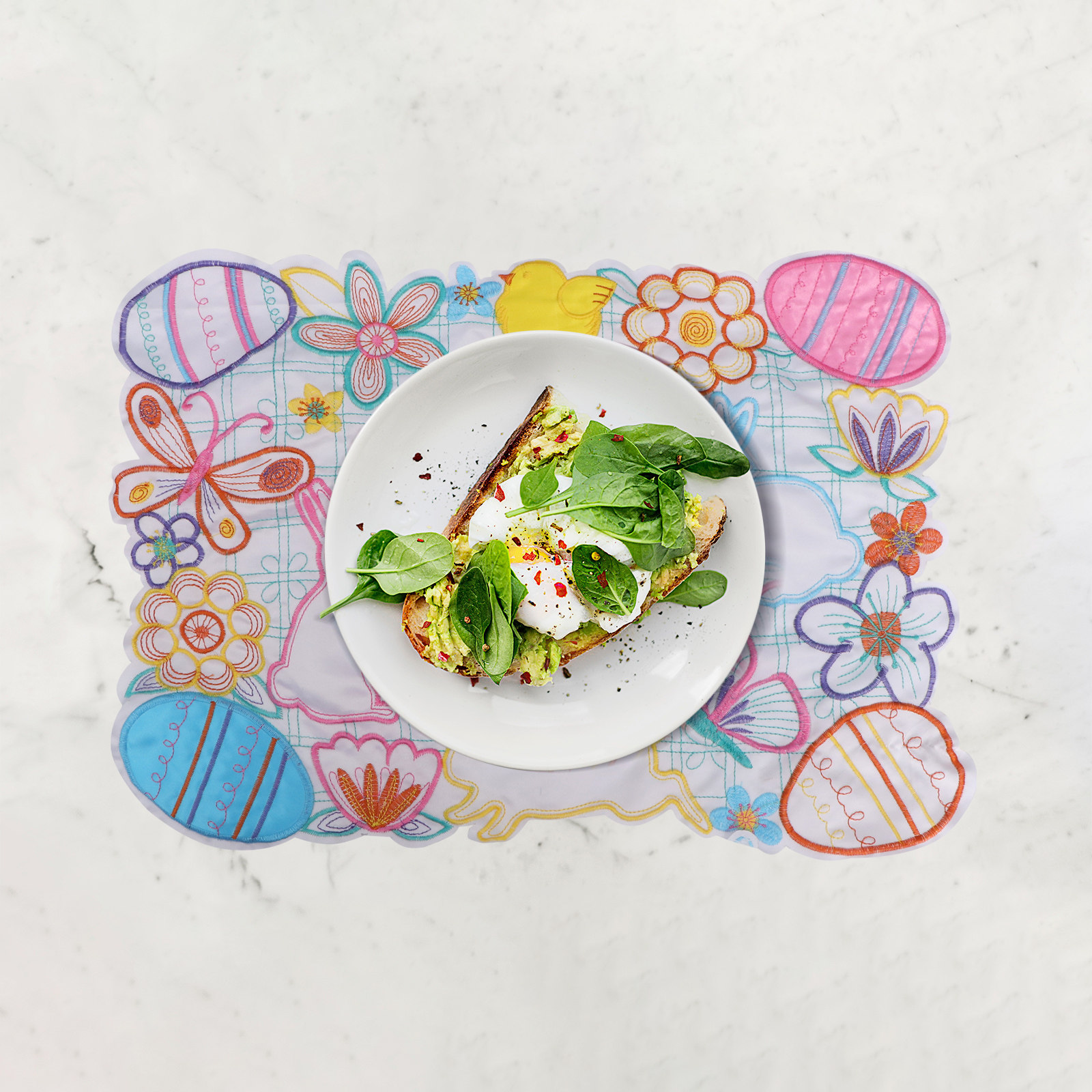 1Pcs 토끼 부활절 달걀 플레이스 매트 다채로운 테이 - Embroidery Kitchen 리뷰 및 가격
