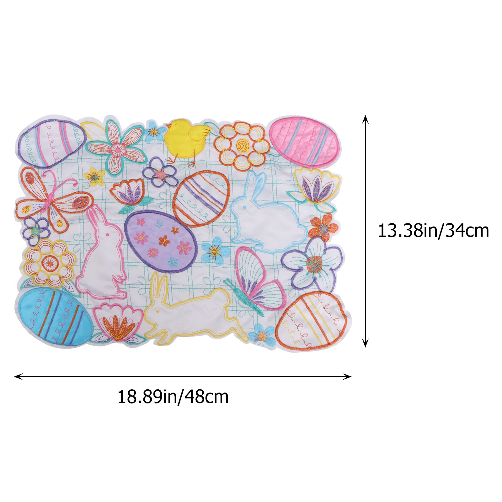 1Pcs 토끼 부활절 달걀 플레이스 매트 다채로운 테이 - Embroidery Kitchen 리뷰 및 가격