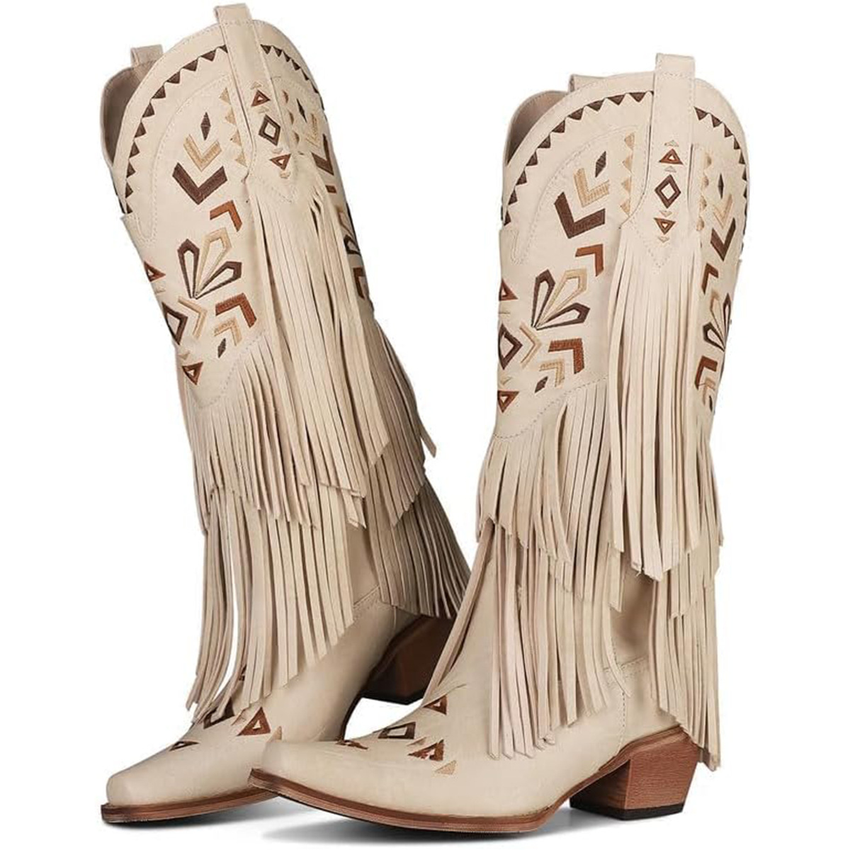 여성용 미드 카프 부츠 레트로 웨스턴 카우보이 부츠 패 - Embroidery Designer 리뷰 및 가격